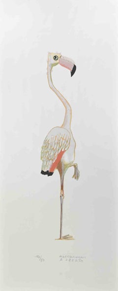 Flamingo – Lithographie von Alberto Mastroianni – 1970er Jahre