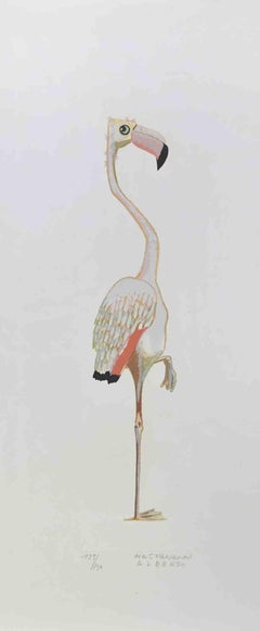 Flamingo – Lithographie von Alberto Mastroianni – 1970er Jahre