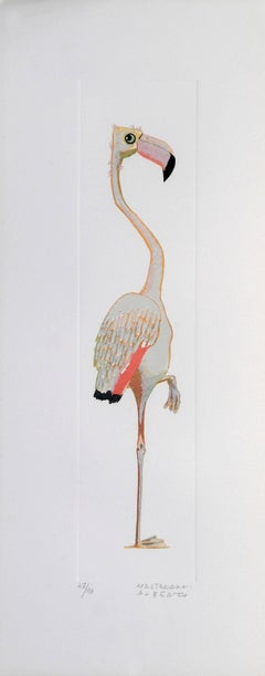Flamingo - Original Lithograph by Alberto Mastroianni - 1970 ca.