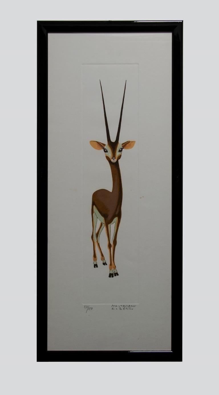 Alberto Mastroianni Animal Print - Gazelle - Lithograph by A. Mastroianni - 1970s