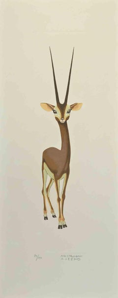 Vintage Gazelle - Lithograph by Alberto Mastroianni - 1970s