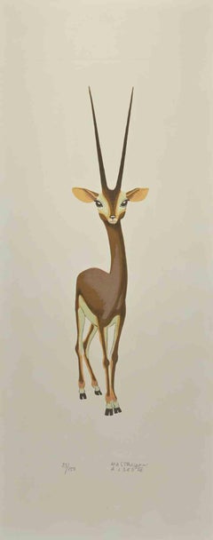 Gazelle - Lithograph by Alberto Mastroianni - 1970s