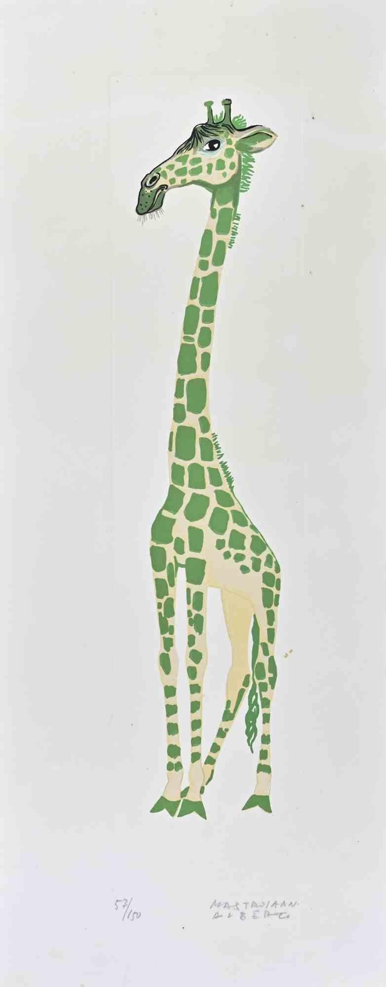Girafe - Litografia di Alberto Mastroianni - Anni '70