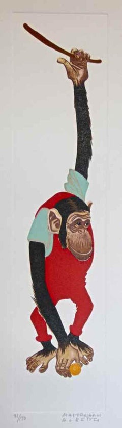 Monkey - Lithograph by Alberto Mastroianni - 1970s