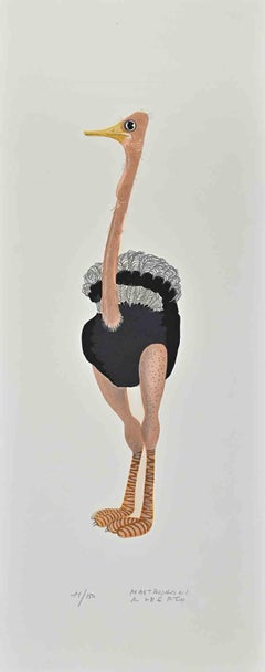 Ostrich - Lithograph by Alberto Mastroianni - 1970s