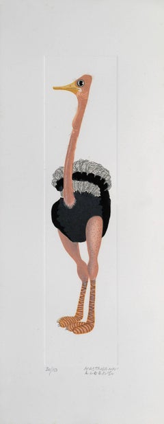 Ostrich - Original Lithograph by A. Mastroianni - 1970s