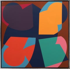 Abstraktes Gemälde „Motion II“ mit sich überlappenden Formen und Farben
