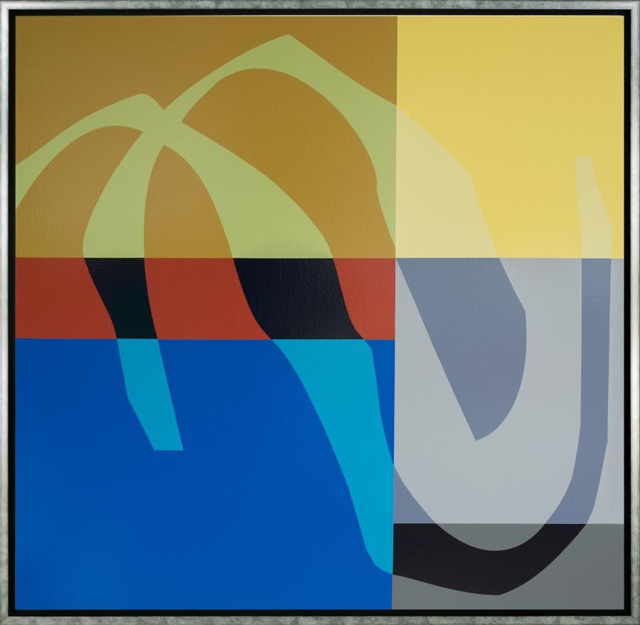 Abstract Painting di Alberto Murillo - "Underwater" Pittura astratta contemporanea su tela con cornice e smalto lucido