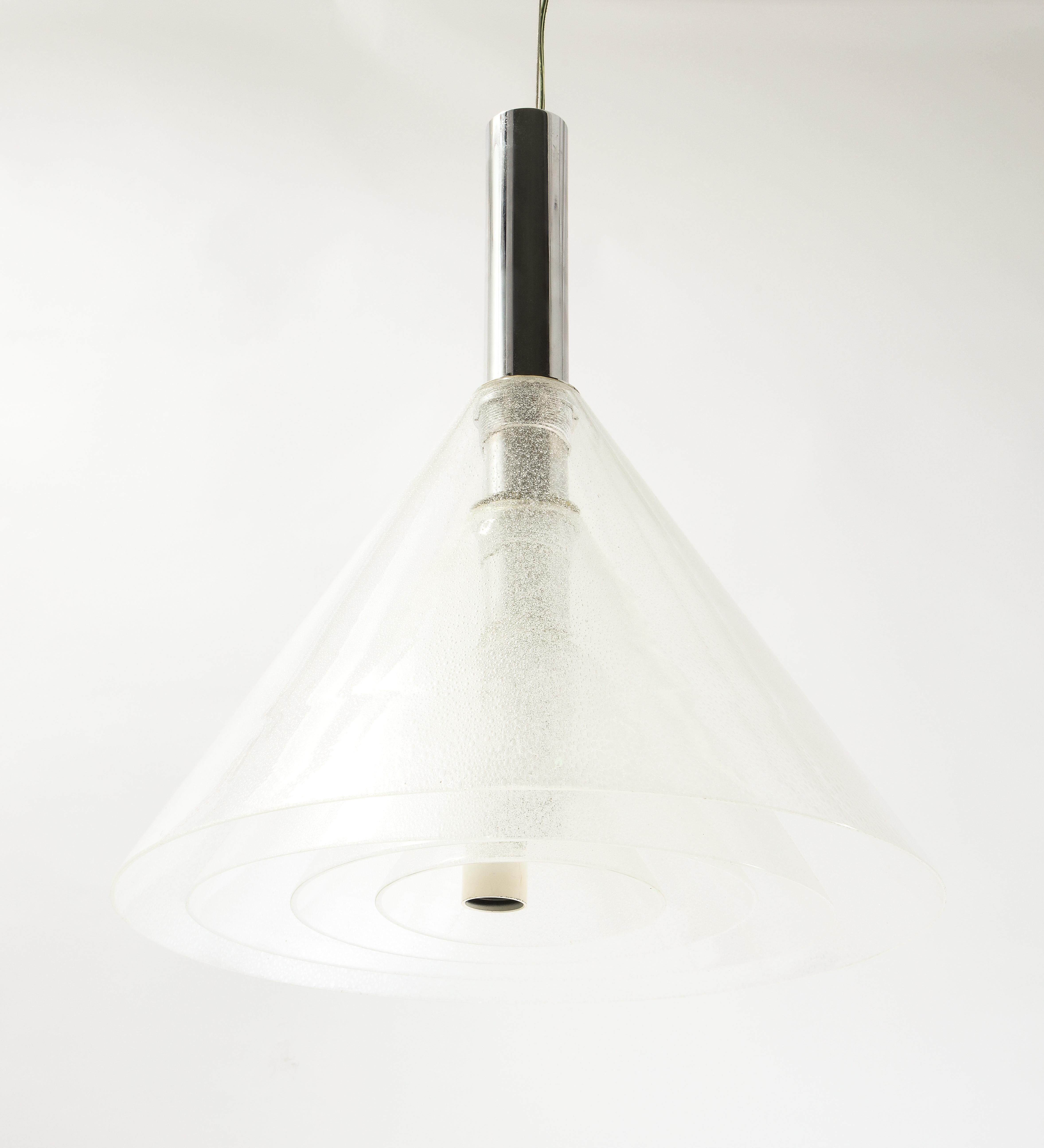 Alberto Nason Murano Glass Layered Concentric Cone Pendant, Italy 1970's For Sale 3