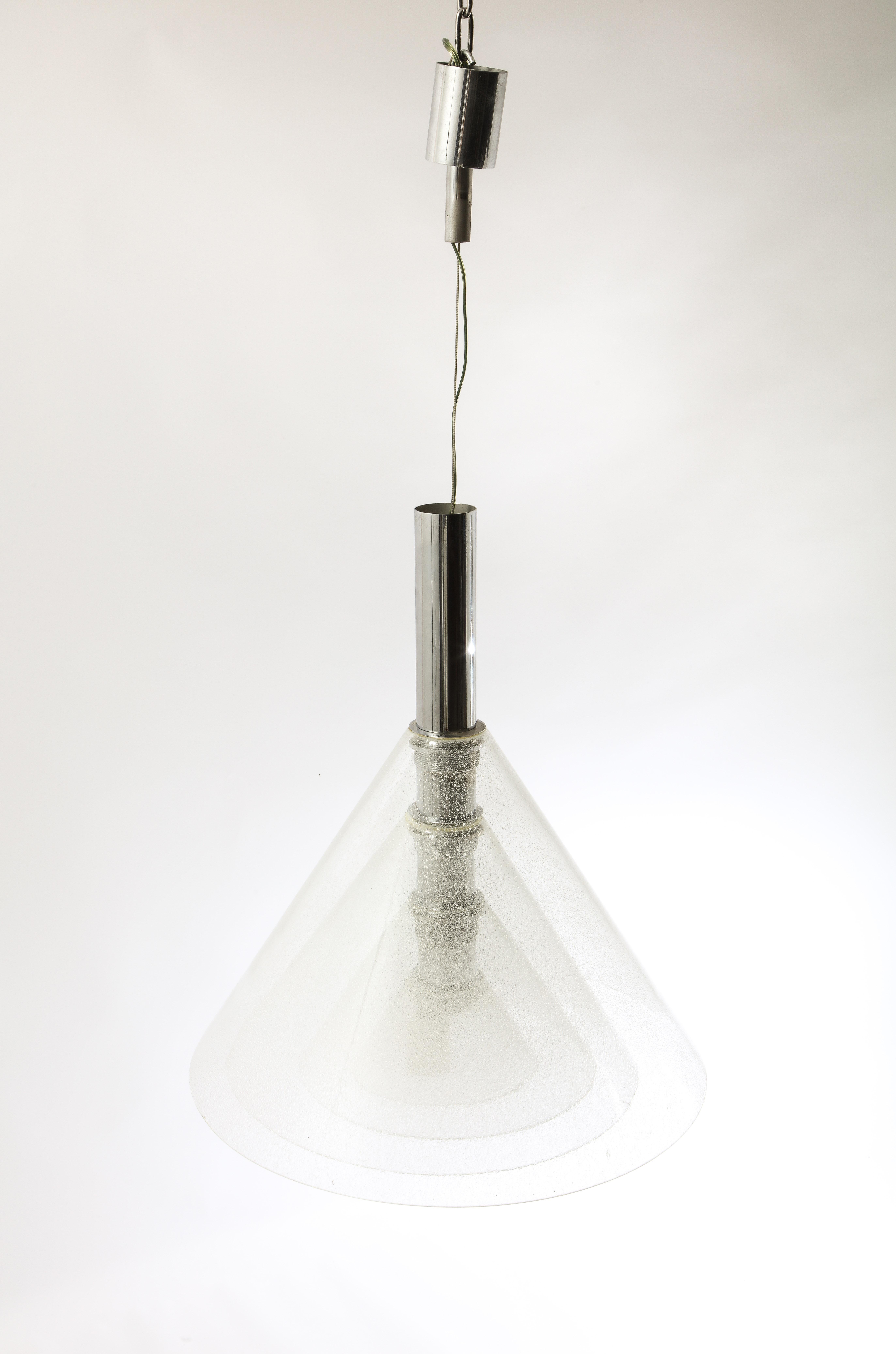 Alberto Nason Murano Glass Layered Concentric Cone Pendant, Italy 1970's For Sale 6