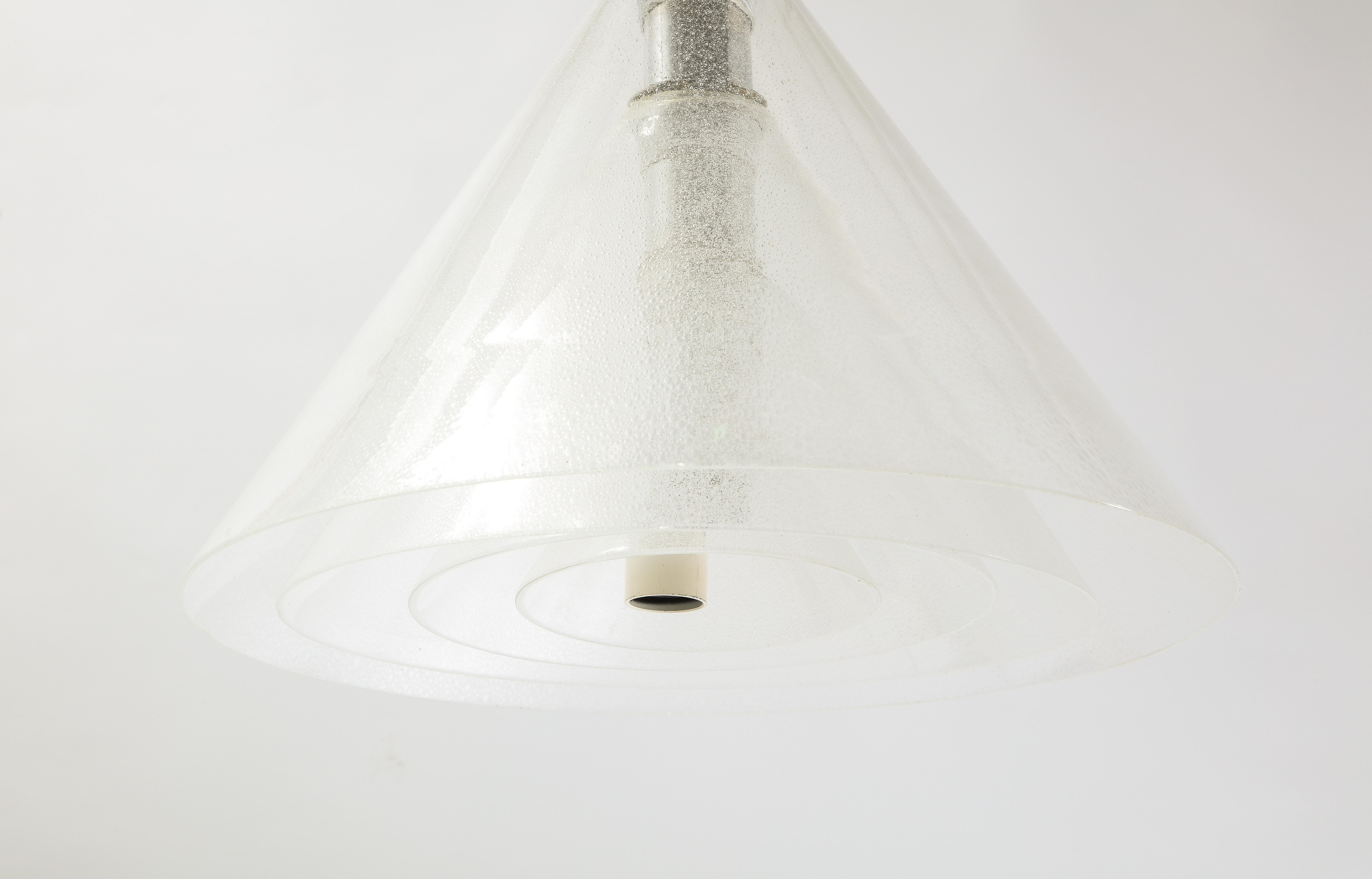 Alberto Nason Murano Glass Layered Concentric Cone Pendant, Italy 1970's In Good Condition For Sale In New York, NY