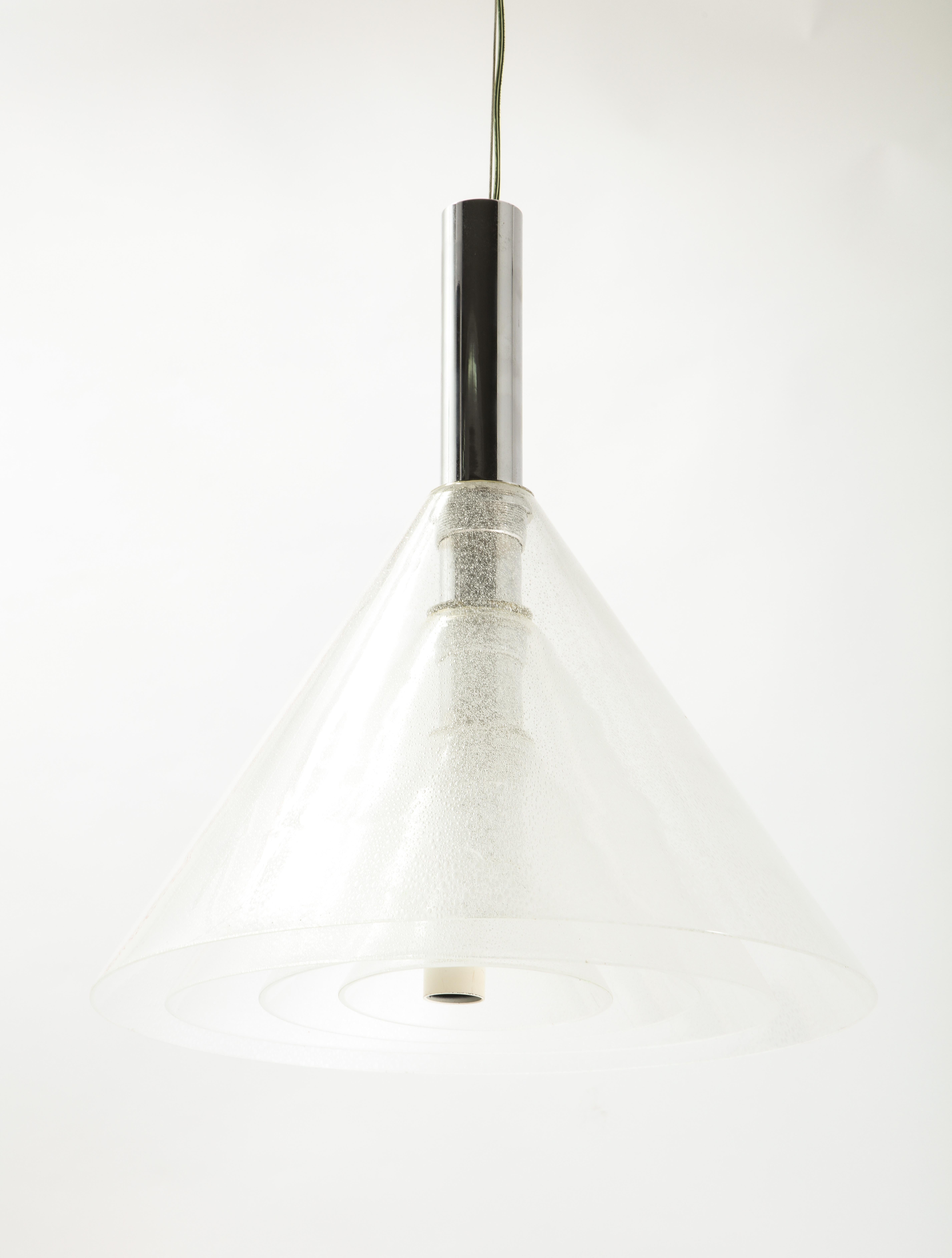 Art Glass Alberto Nason Murano Glass Layered Concentric Cone Pendant, Italy 1970's For Sale