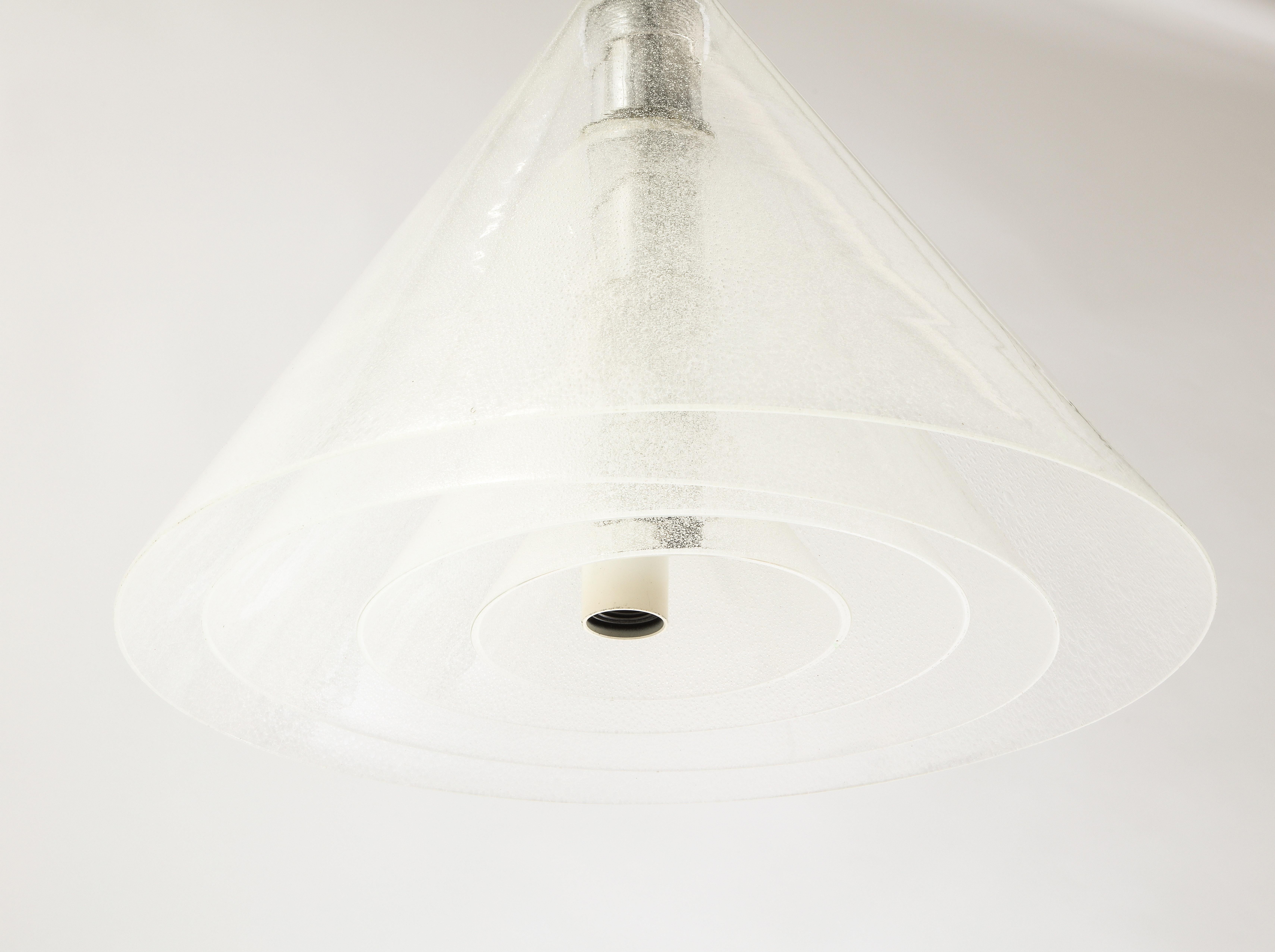 Alberto Nason Murano Glass Layered Concentric Cone Pendant, Italy 1970's For Sale 1