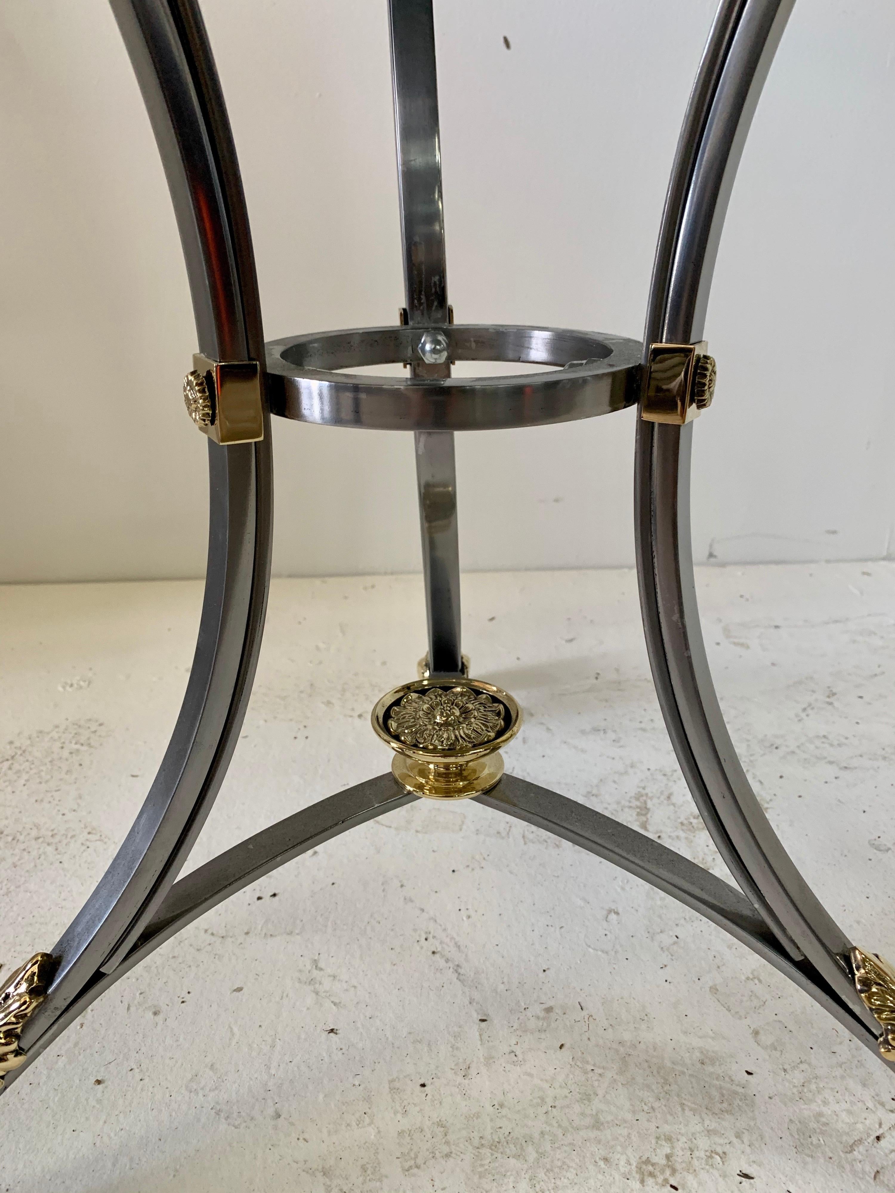 Brass Alberto Orlandi Neoclassical Style Italian Gueridon Table, 1970s