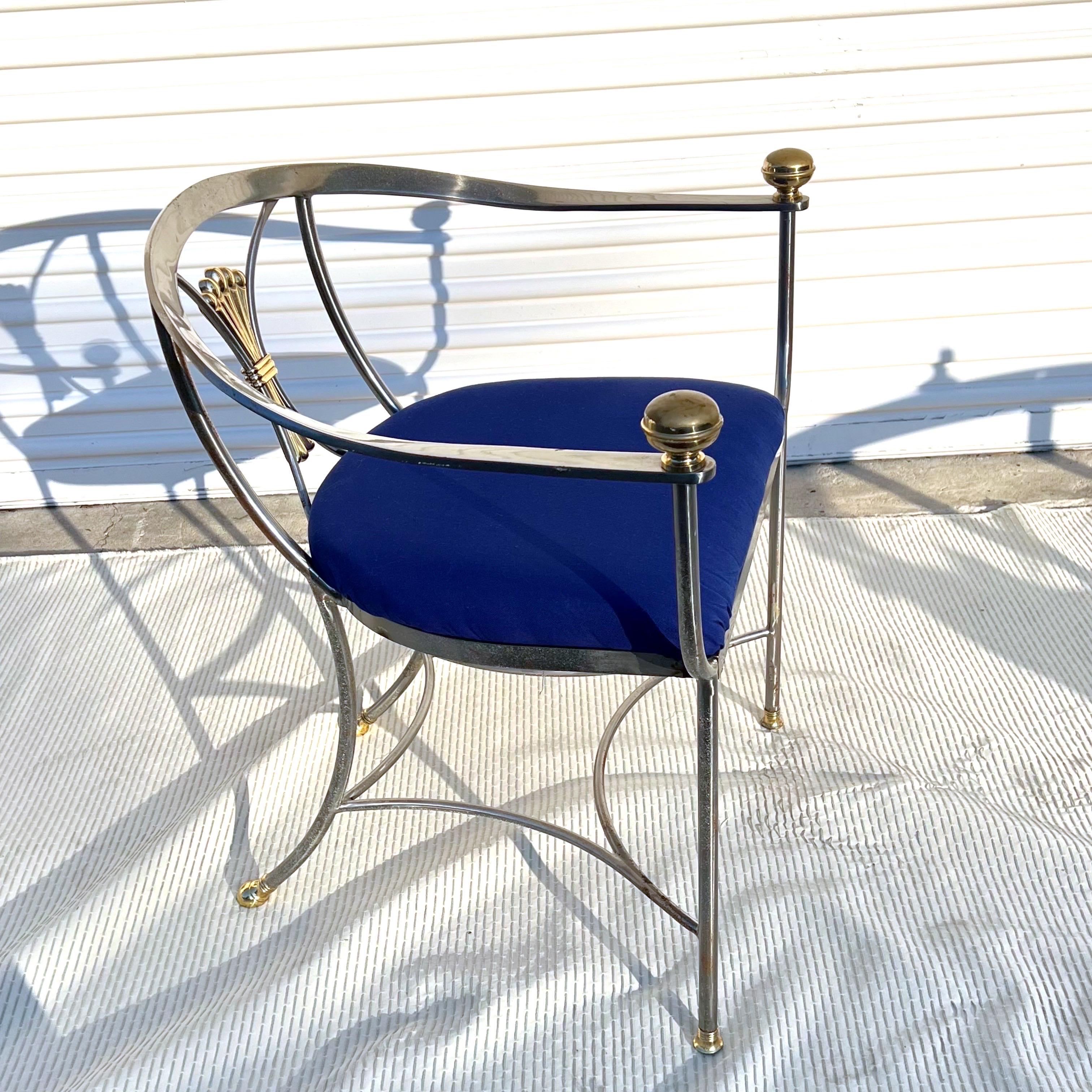 Savonarola-Stuhl von Alberto Orlandi (Metall) im Angebot