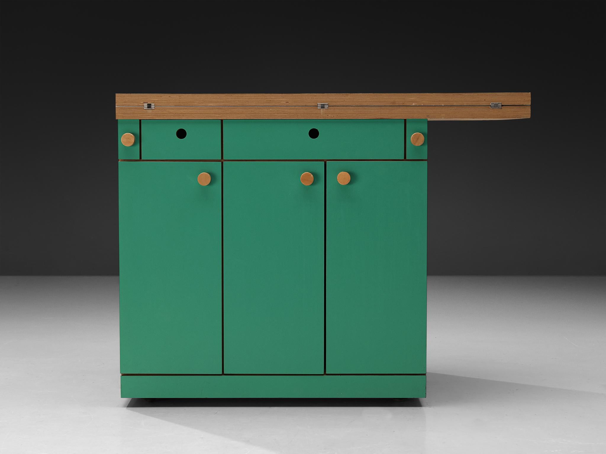 Italian Alberto Paoli Drop-leaf Kitchen Island or Worktable For Sale