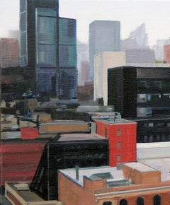 Lower Manhattan, NYC Stadtlandschaft, Original Öl auf Leinwand