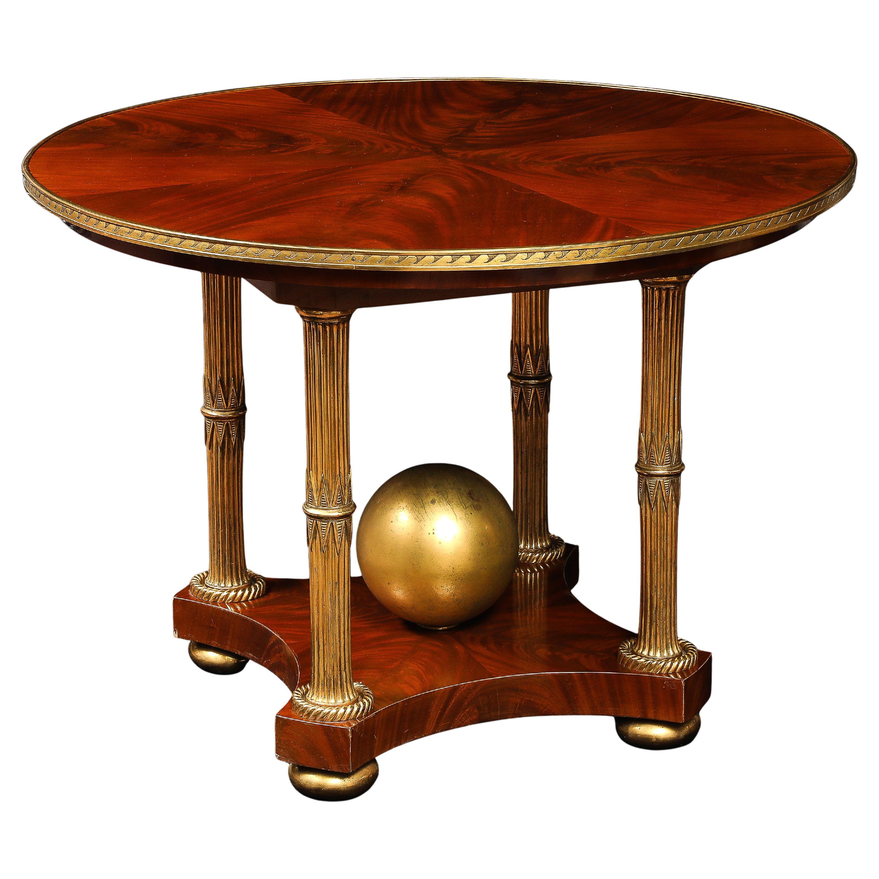Alberto Pinto Hollywood Regency Louis XVI Wood 
Gilt Bronze Center Table im Angebot
