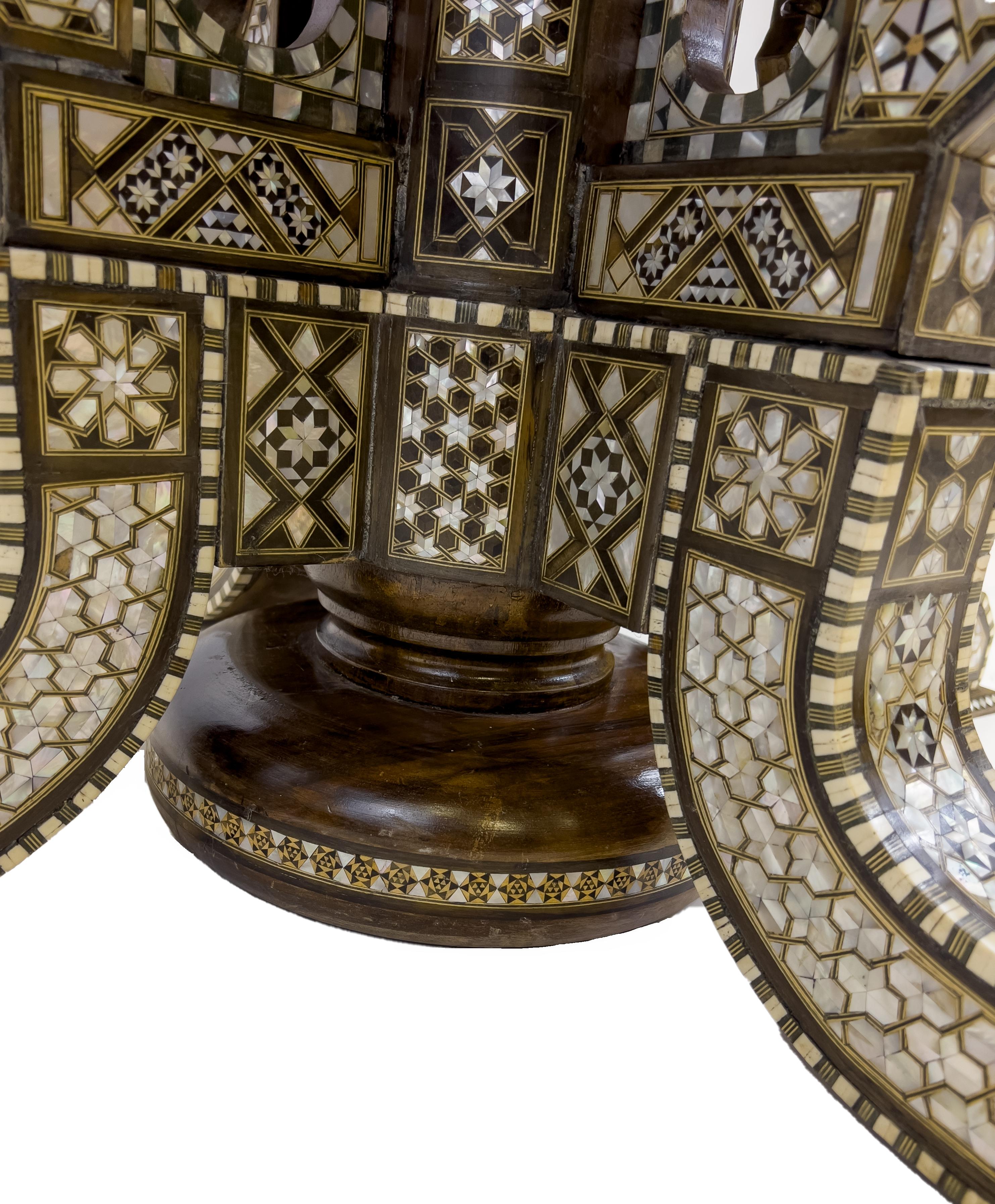 20th Century Alberto Pinto Style Mother of Pearl and Bone Inlaid Round Centre/Dining Table  For Sale
