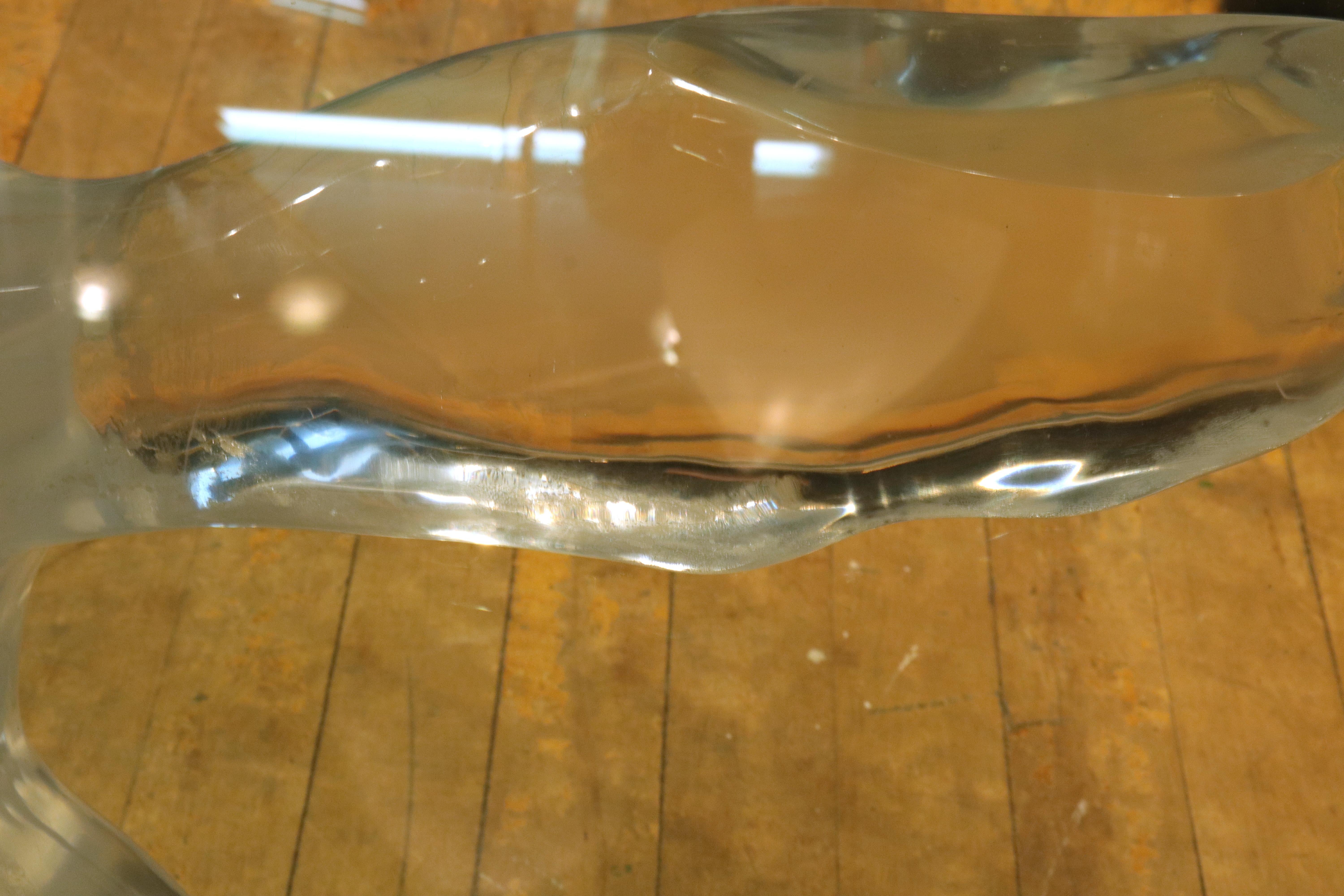 Alberto Rocchi Italian Modern Biomorphic Glass Coffee Table with Acrylic Base 7