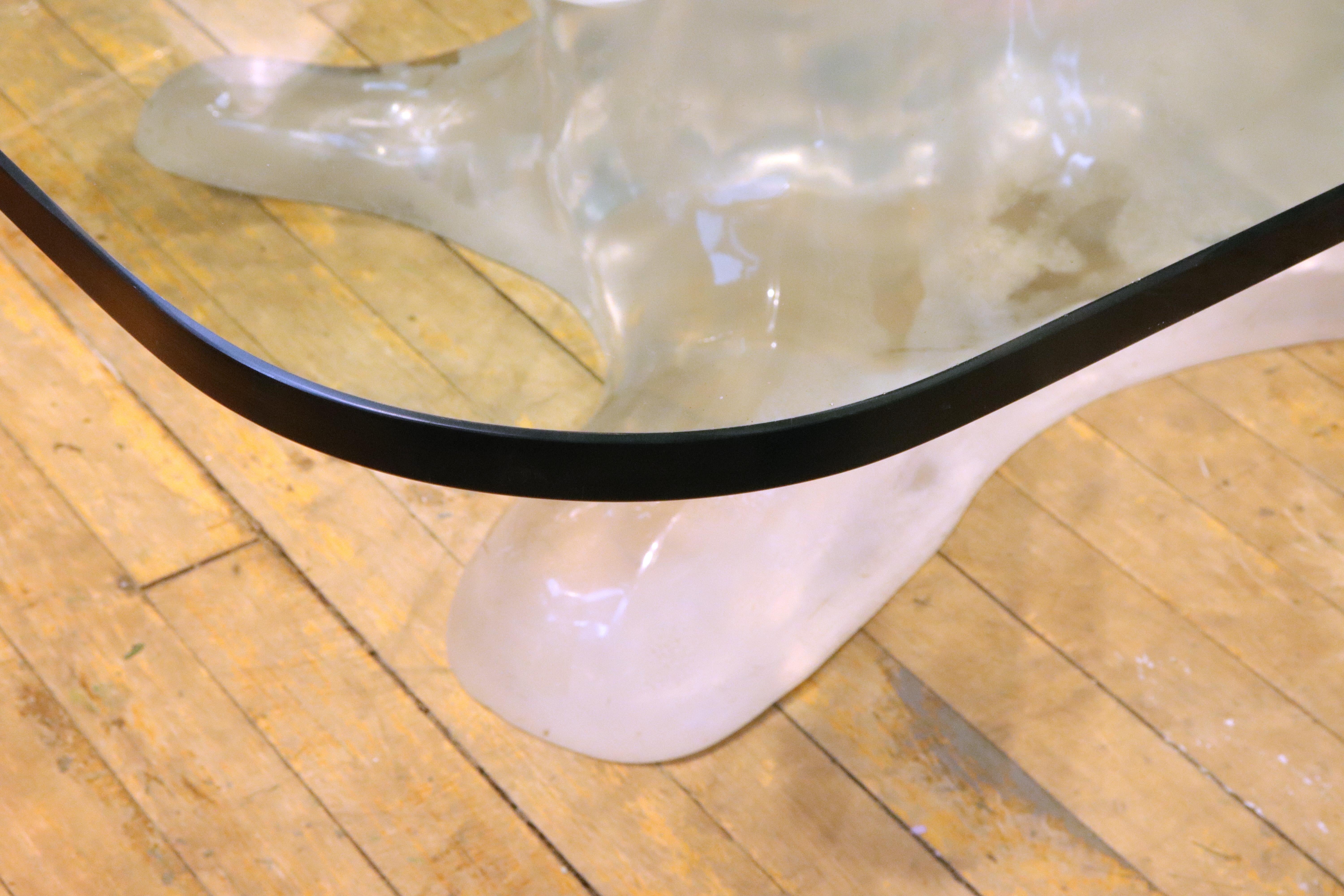 Alberto Rocchi Italian Modern Biomorphic Glass Coffee Table with Acrylic Base 5