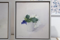 Still life with flower 21st century oil painting on wood - Alberto Romero
