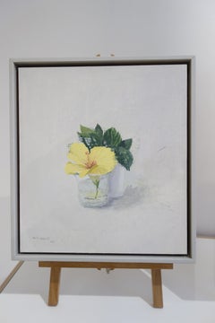 Still life with flower 21st century oil painting on wood - Alberto Romero