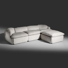 Alberto Roselli "Confidential" sofa with ottoman for Saporiti Italia 1970s