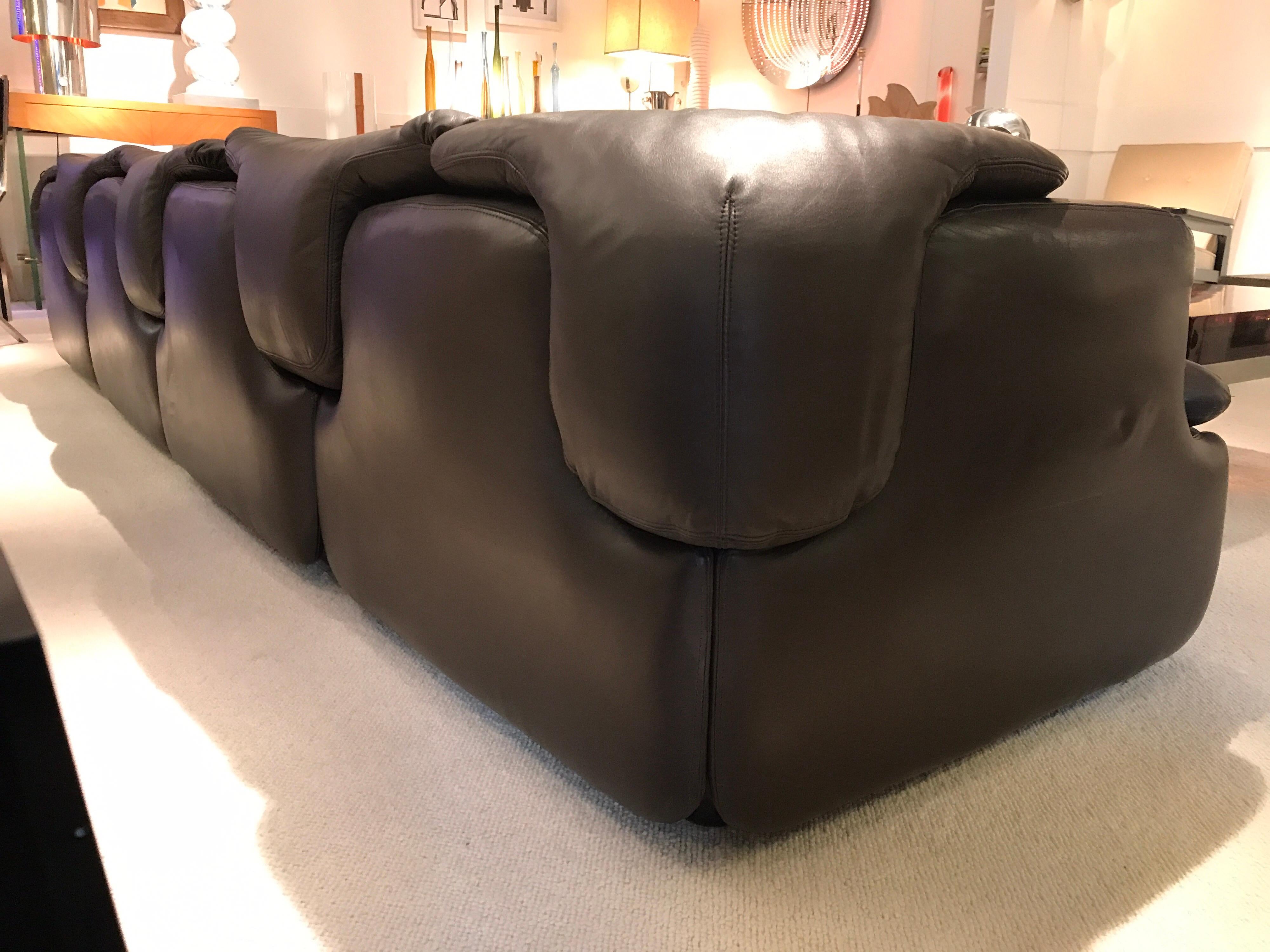 Alberto Roselli Leather Modular Sofa 8