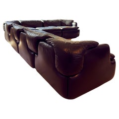 Alberto Rosselli Canapé modulaire "Confidentiel" pour Saporiti, 1972, 6 módulos