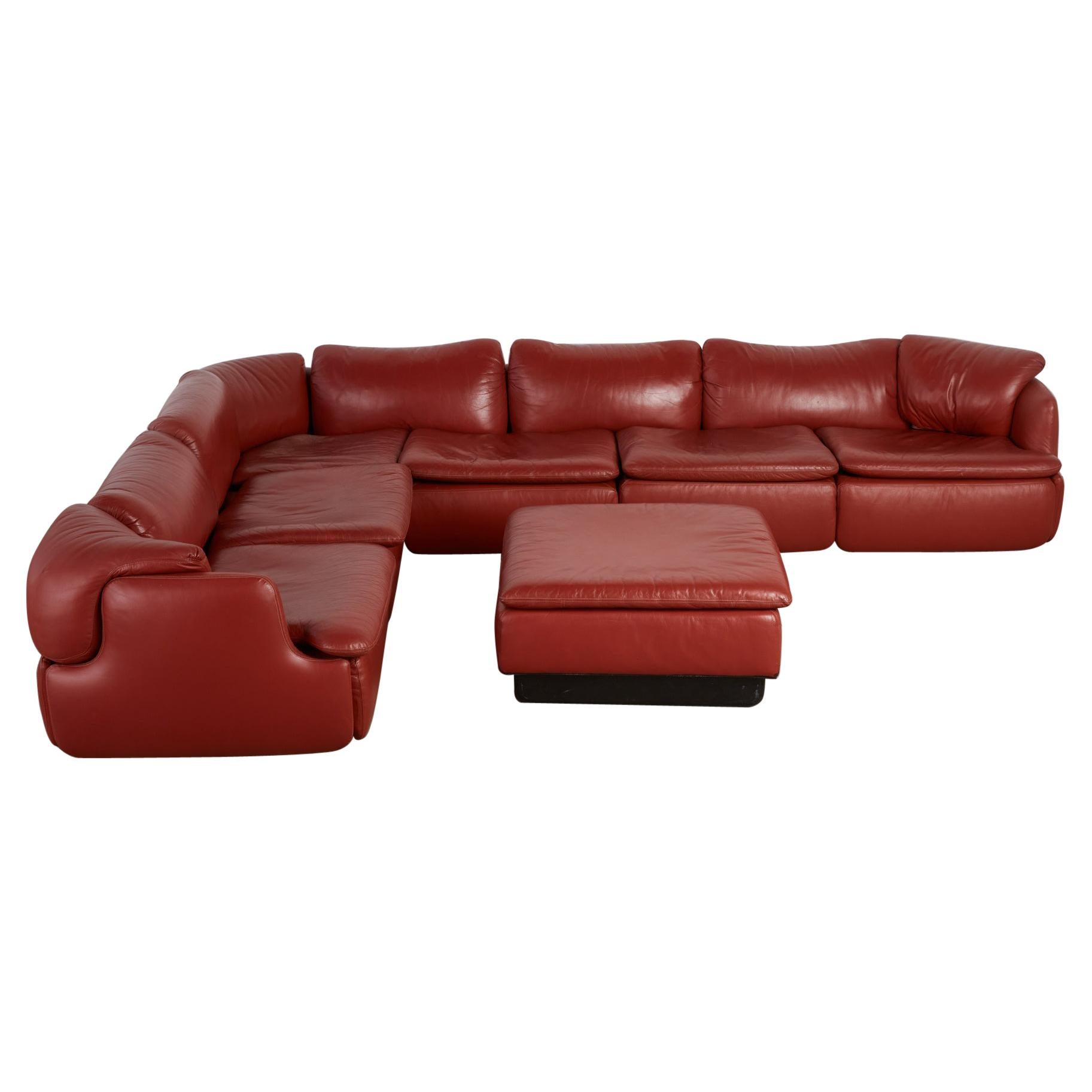 Alberto Rosselli "Confidential" Leather Sectional by Saporiti