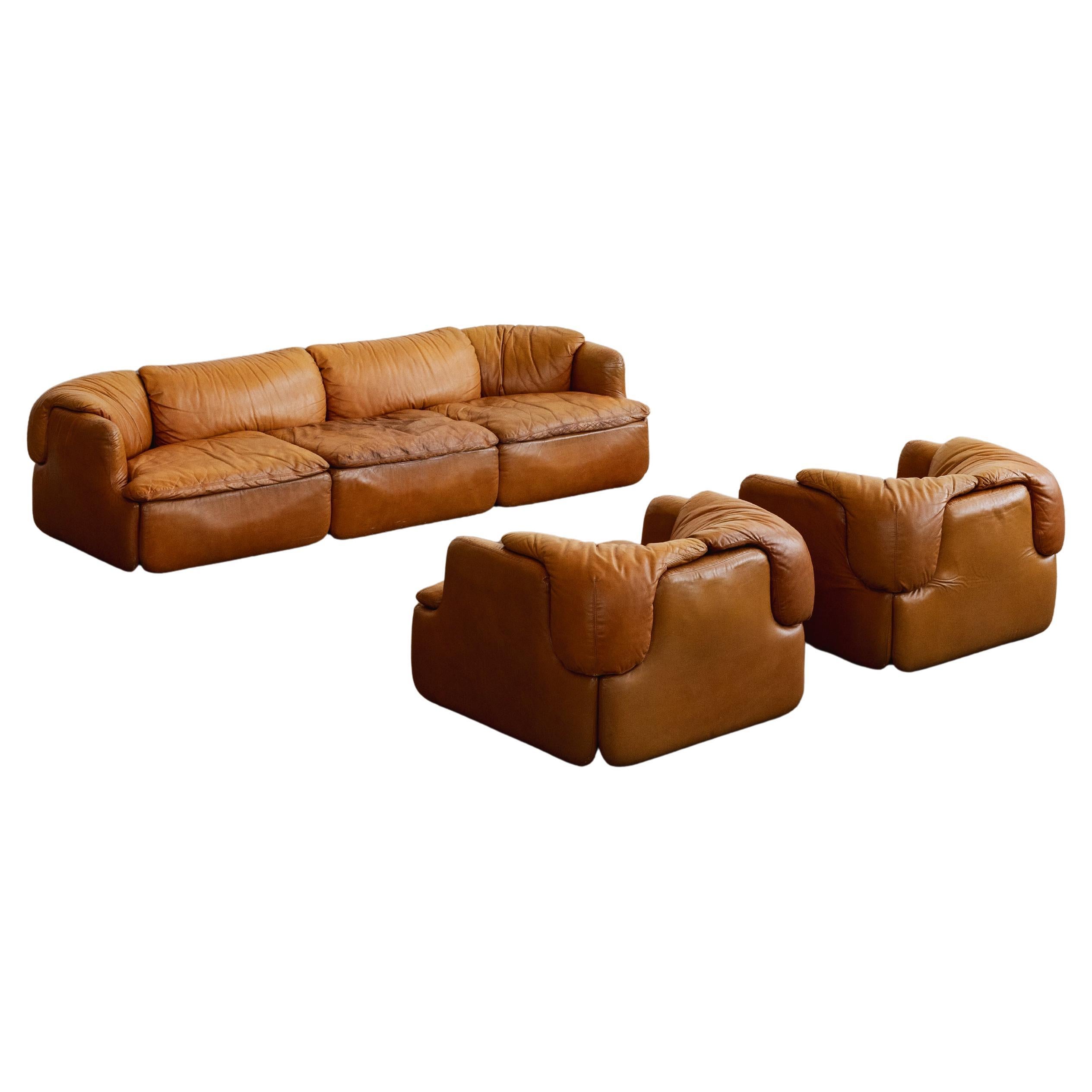 Alberto Rosselli "Confidential" Living Room Set for Saporiti, 1972, Set of 3