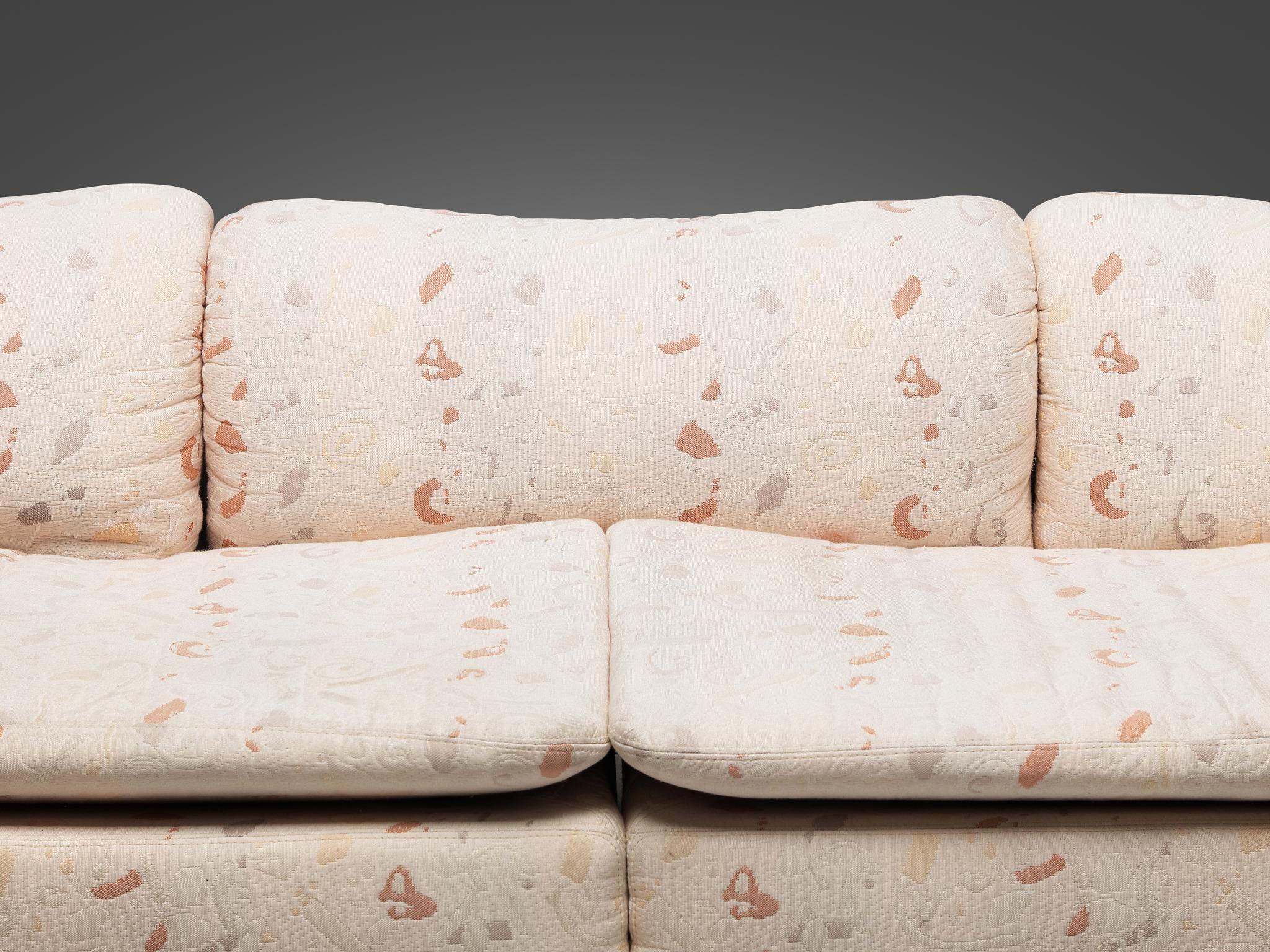 Late 20th Century Alberto Rosselli for Saporiti Confidential Corner Sofa in Decorative Fabric 