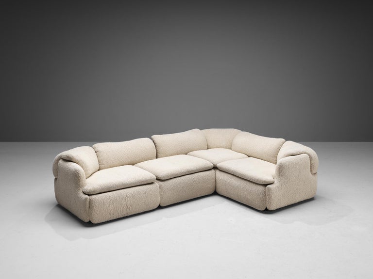 Alberto Rosselli for Saporiti 'Confidential' Corner Sofa with Ottoman For  Sale at 1stDibs
