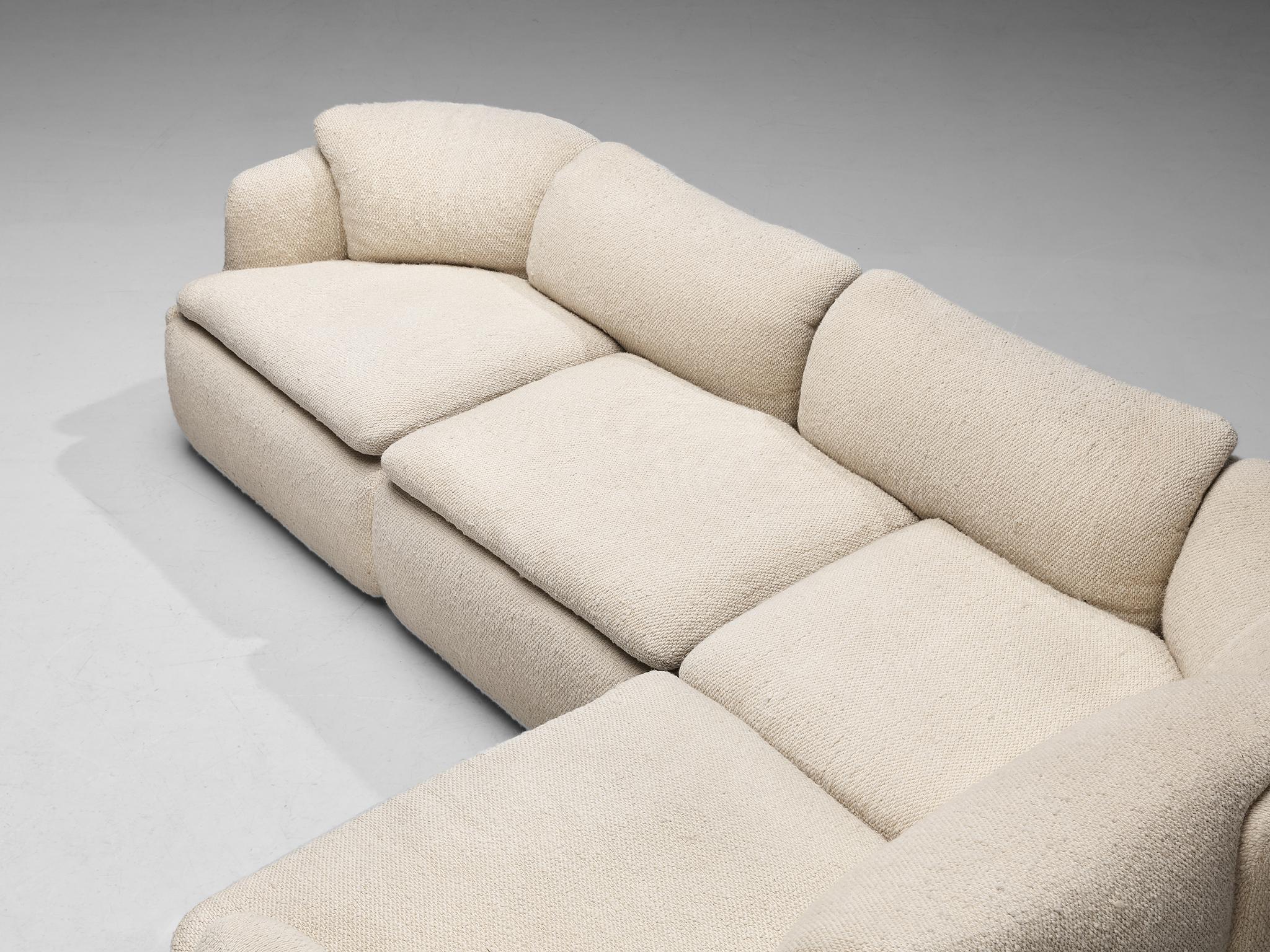 Alberto Rosselli for Saporiti 'Confidential' Corner Sofa with Ottoman In Good Condition In Waalwijk, NL