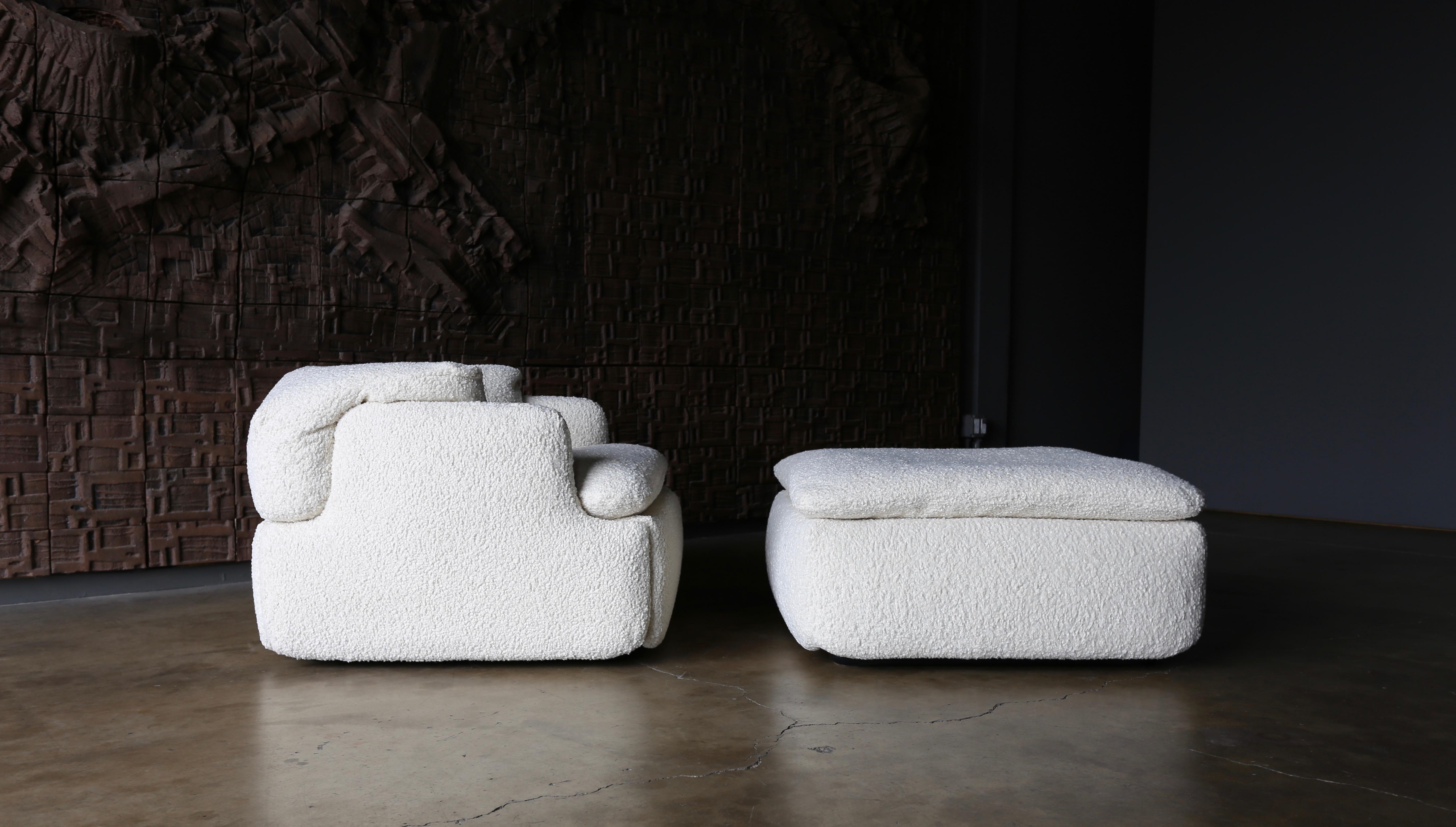 Plastic Alberto Rosselli for Saporiti 'Confidential' Lounge Chair & Ottoman, circa 1972