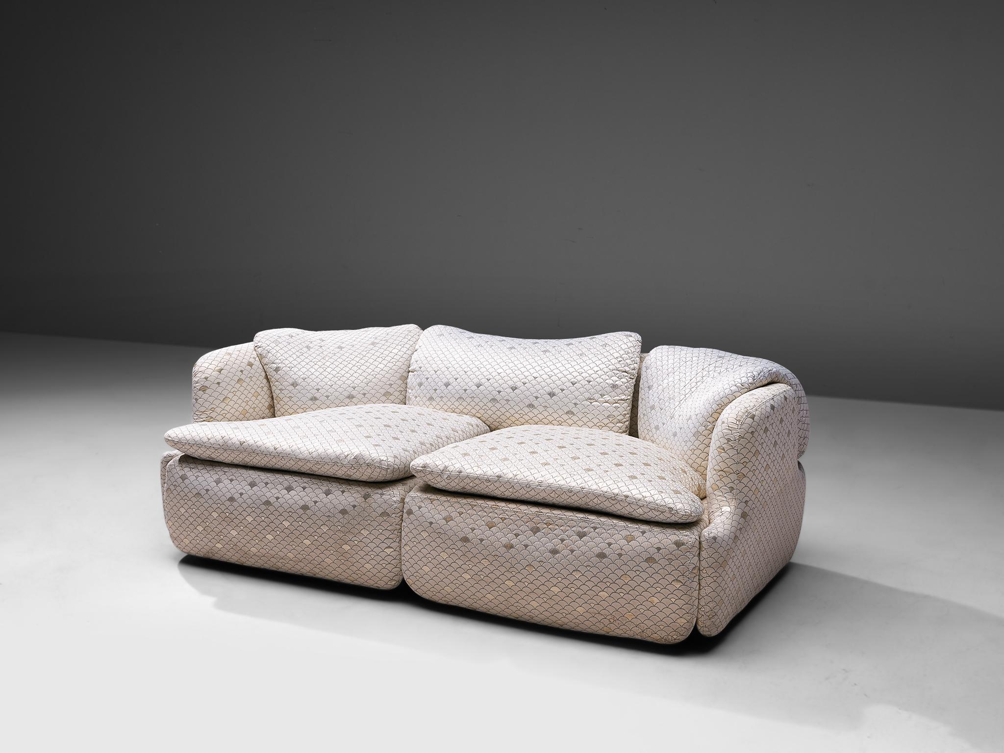 Fabric Alberto Rosselli for Saporiti 'Confidential' Sofa  For Sale