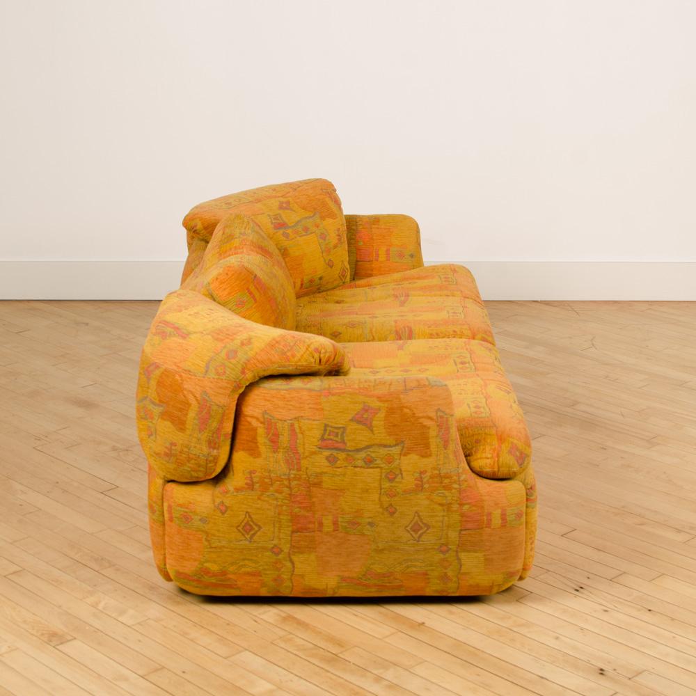 Fabric Alberto Rosselli for Saporiti, “Confidential” Two-Seat Sofa, 1970s