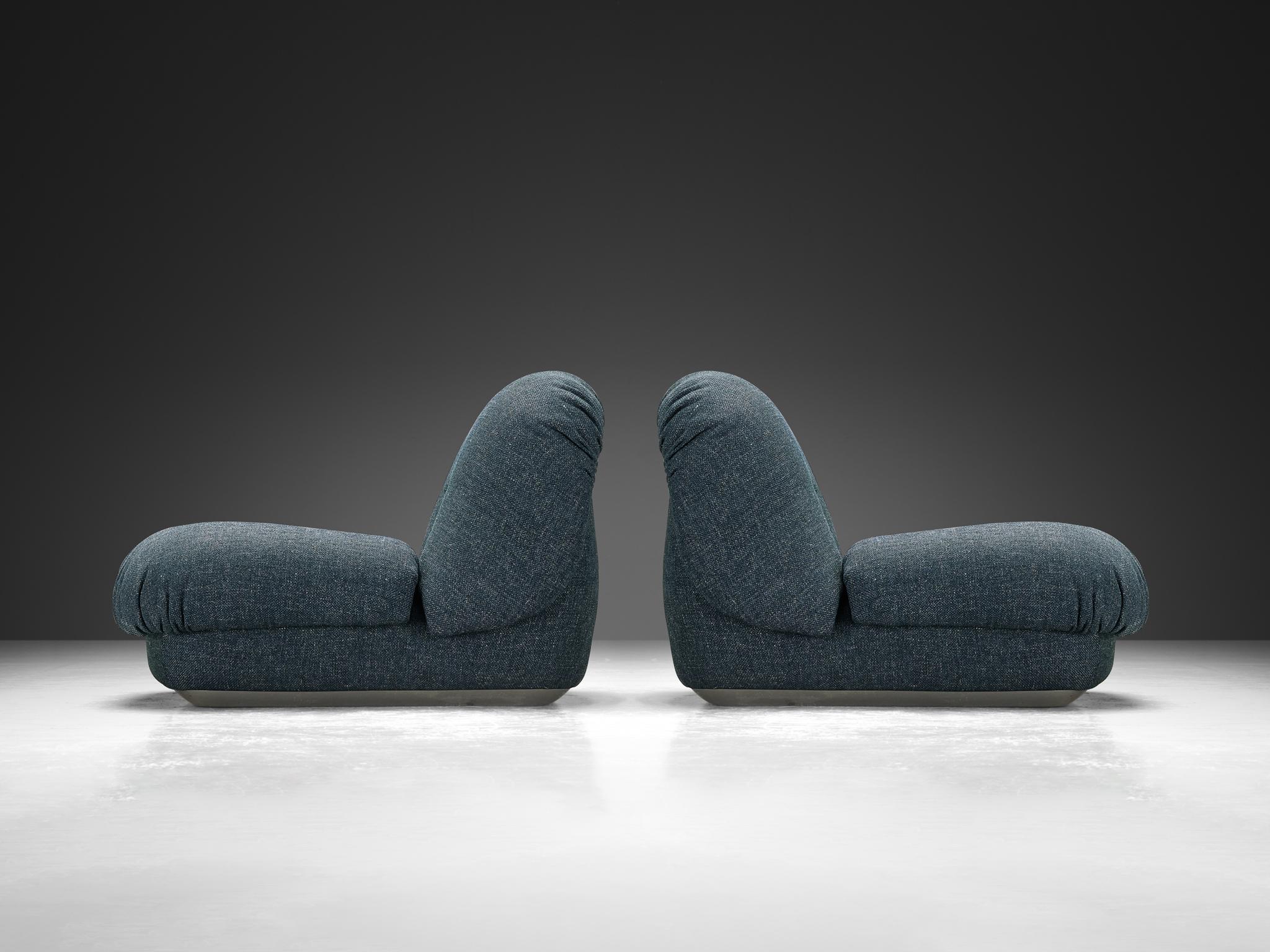 Suede Alberto Rosselli for Saporiti 'Maxijumbo' Lounge Chairs  For Sale