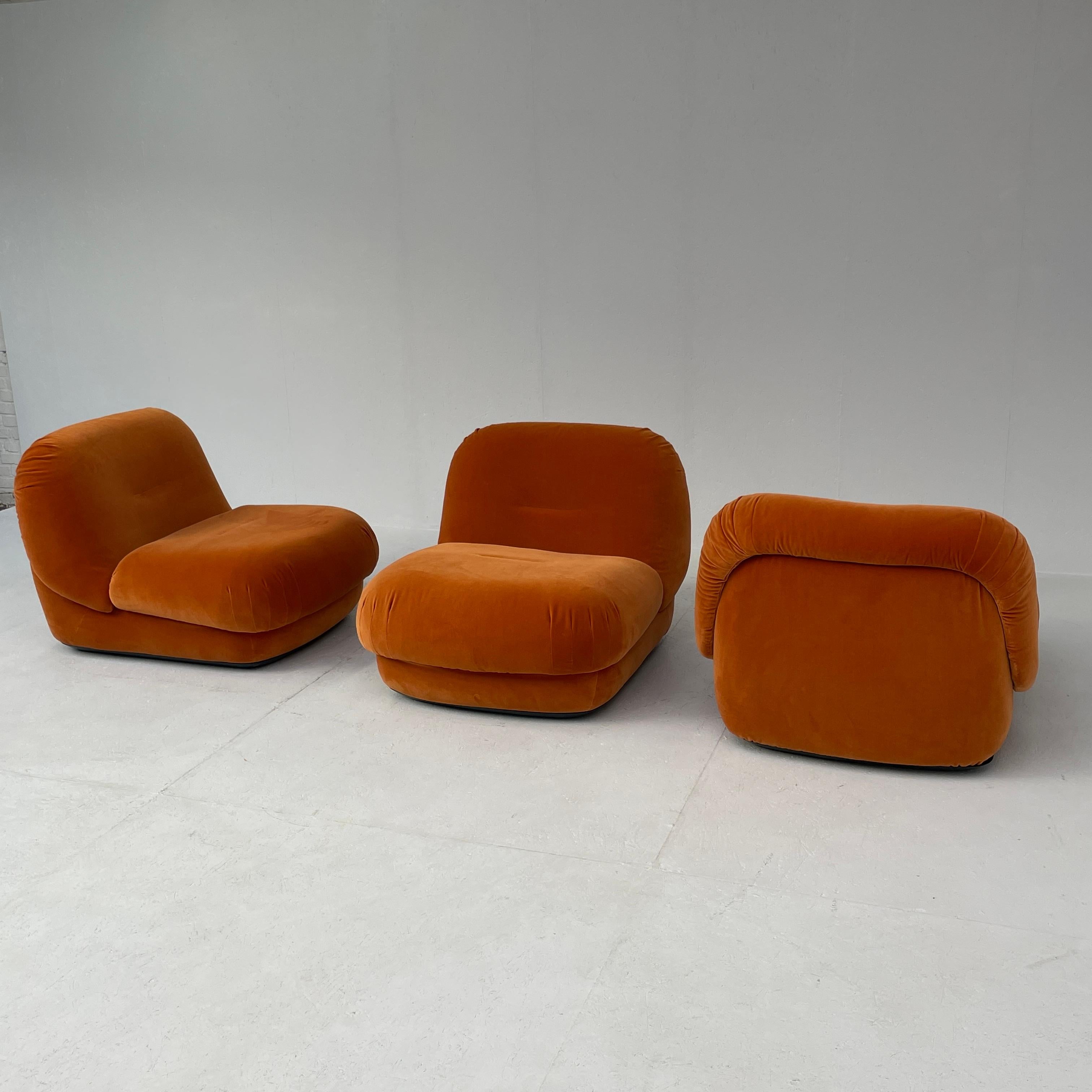 Alberto Rosselli for Saporiti, 'Maxijumbo' lounge chairs, italy, 1970s 5