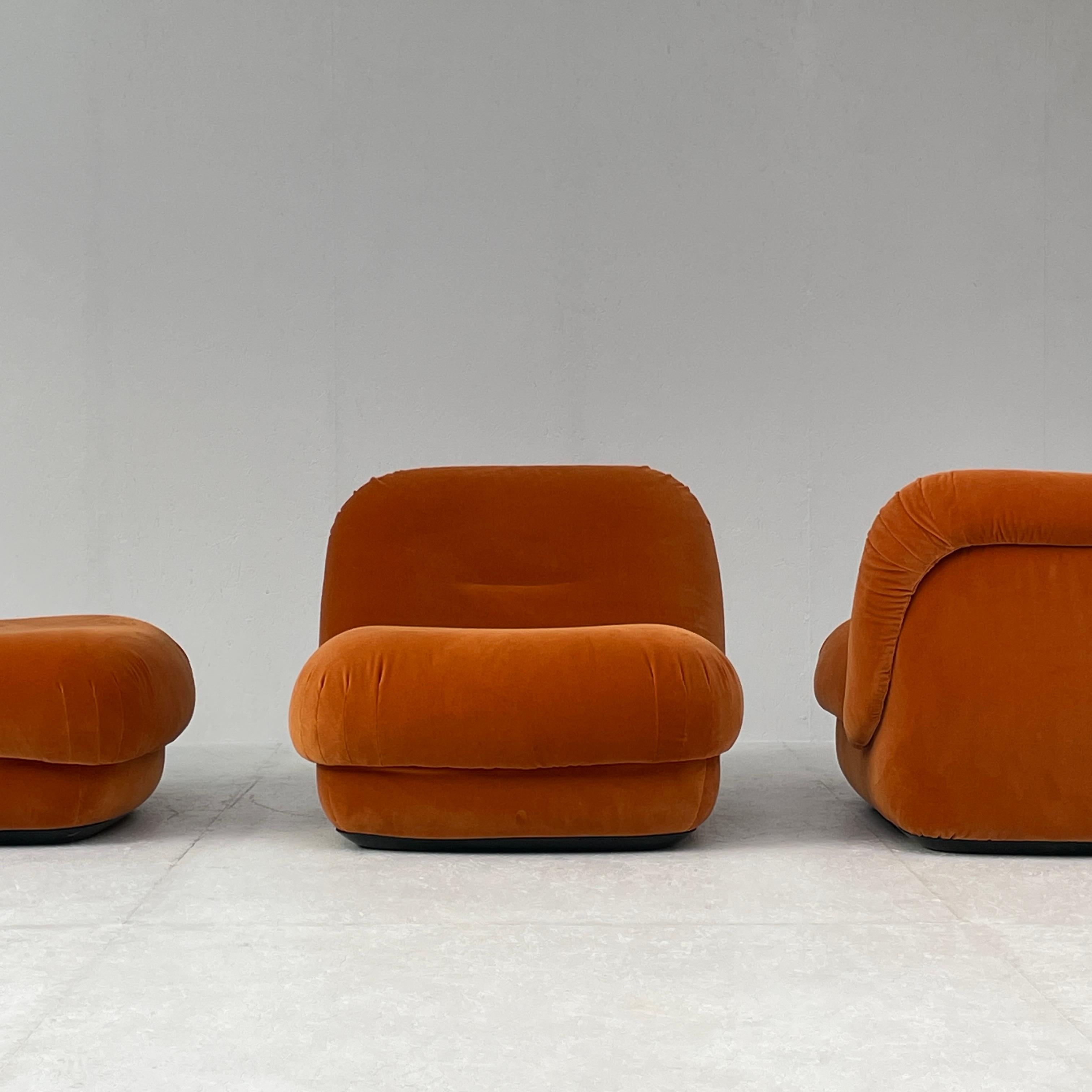 Alberto Rosselli for Saporiti, 'Maxijumbo' lounge chairs, italy, 1970s 6