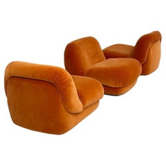 Alberto Rosselli for Saporiti, 'Maxijumbo' lounge chairs, italy, 1970s