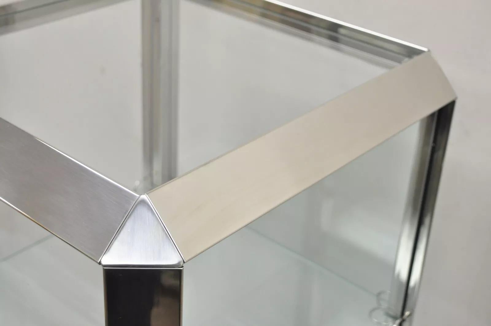 Vitrina moderna italiana de cromo y cristal Alberto Rosselli para Saporiti P800 en venta 5