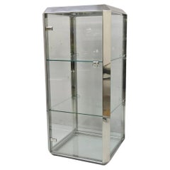 Vitrina moderna italiana de cromo y cristal Alberto Rosselli para Saporiti P800