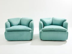 Alberto Rosselli for Saporiti pair of Confidential armchairs 1970