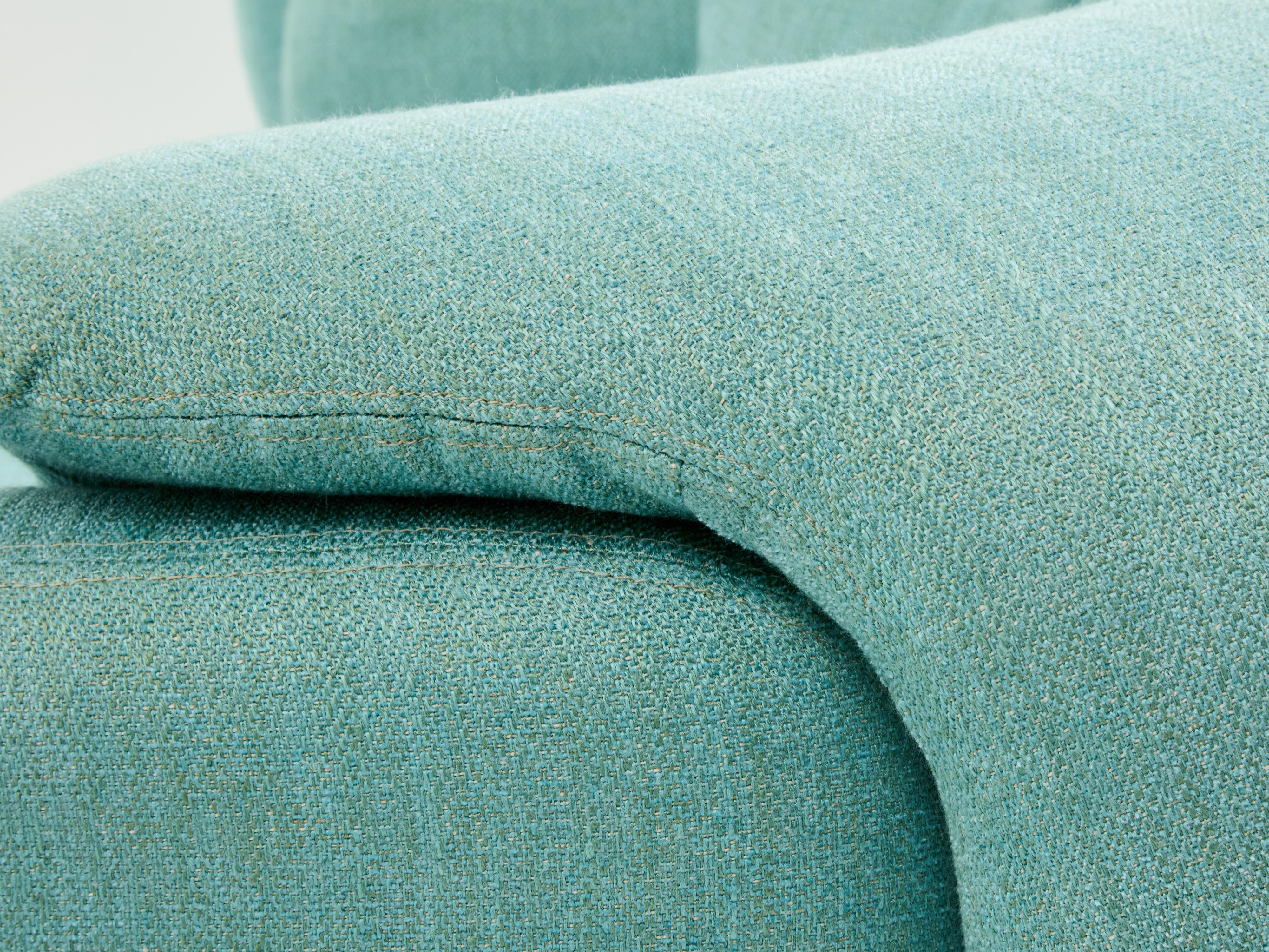 Fabric Alberto Rosselli for Saporiti pair of Confidential armchairs 1970 For Sale