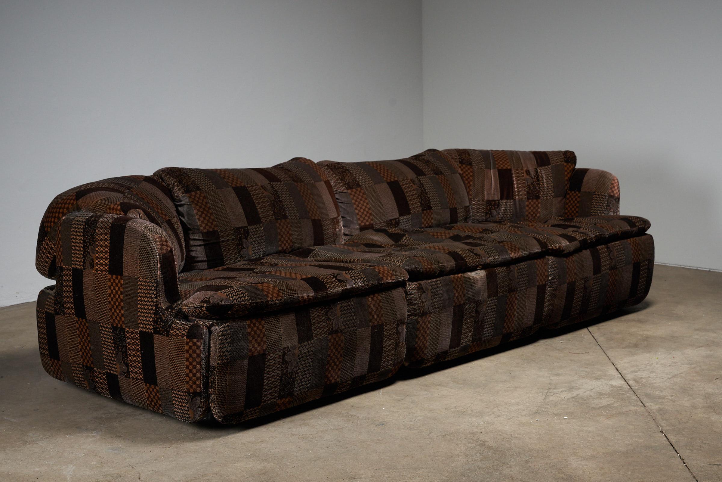 Alberto Rosselli, Saporiti Confidential Sofa mit 3 Sitzern (2- und 1 Sitzgelegenheiten) (Moderne der Mitte des Jahrhunderts)