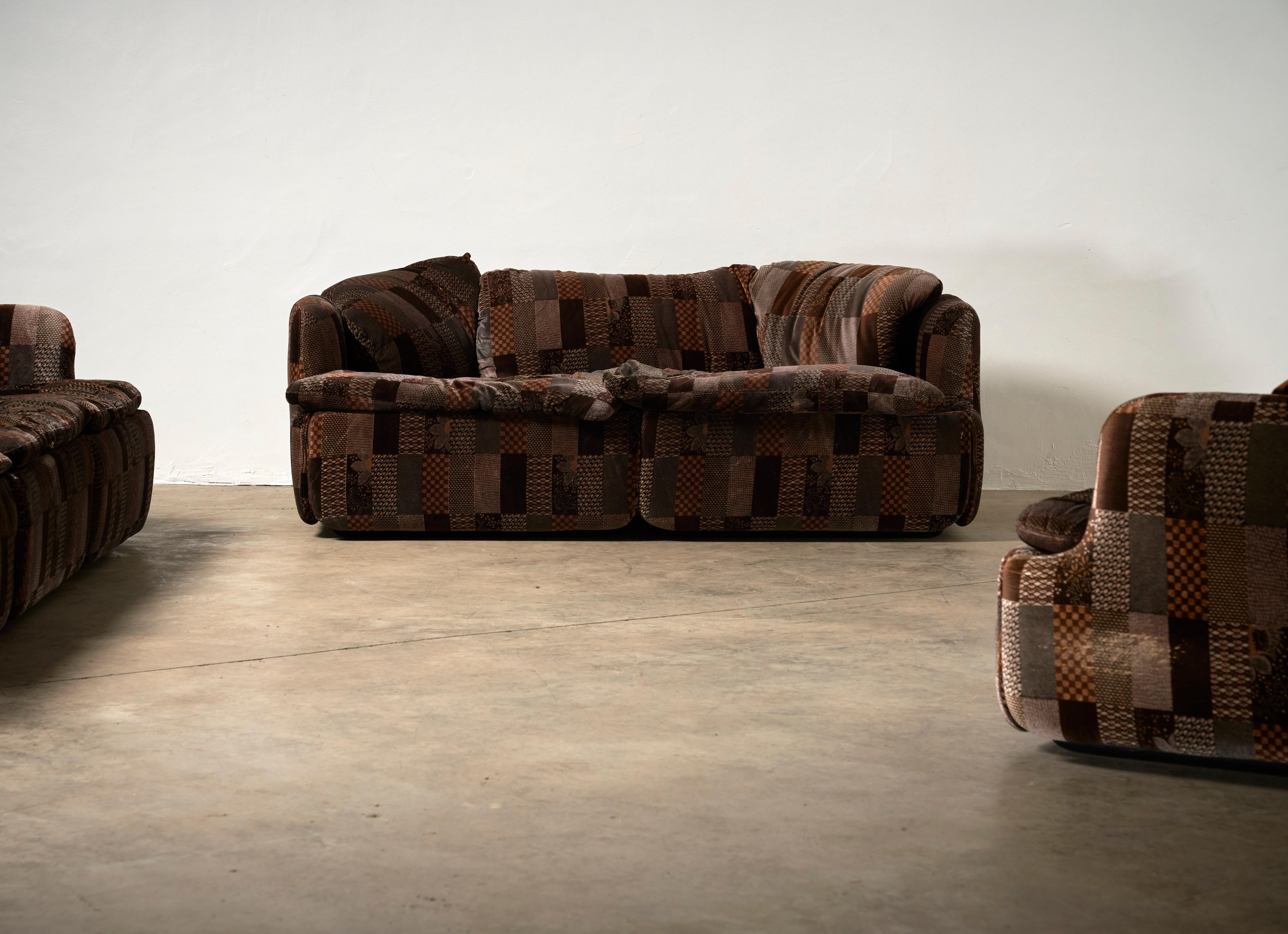 Italian Alberto Rosselli, Saporiti Confidential sofa set  For Sale