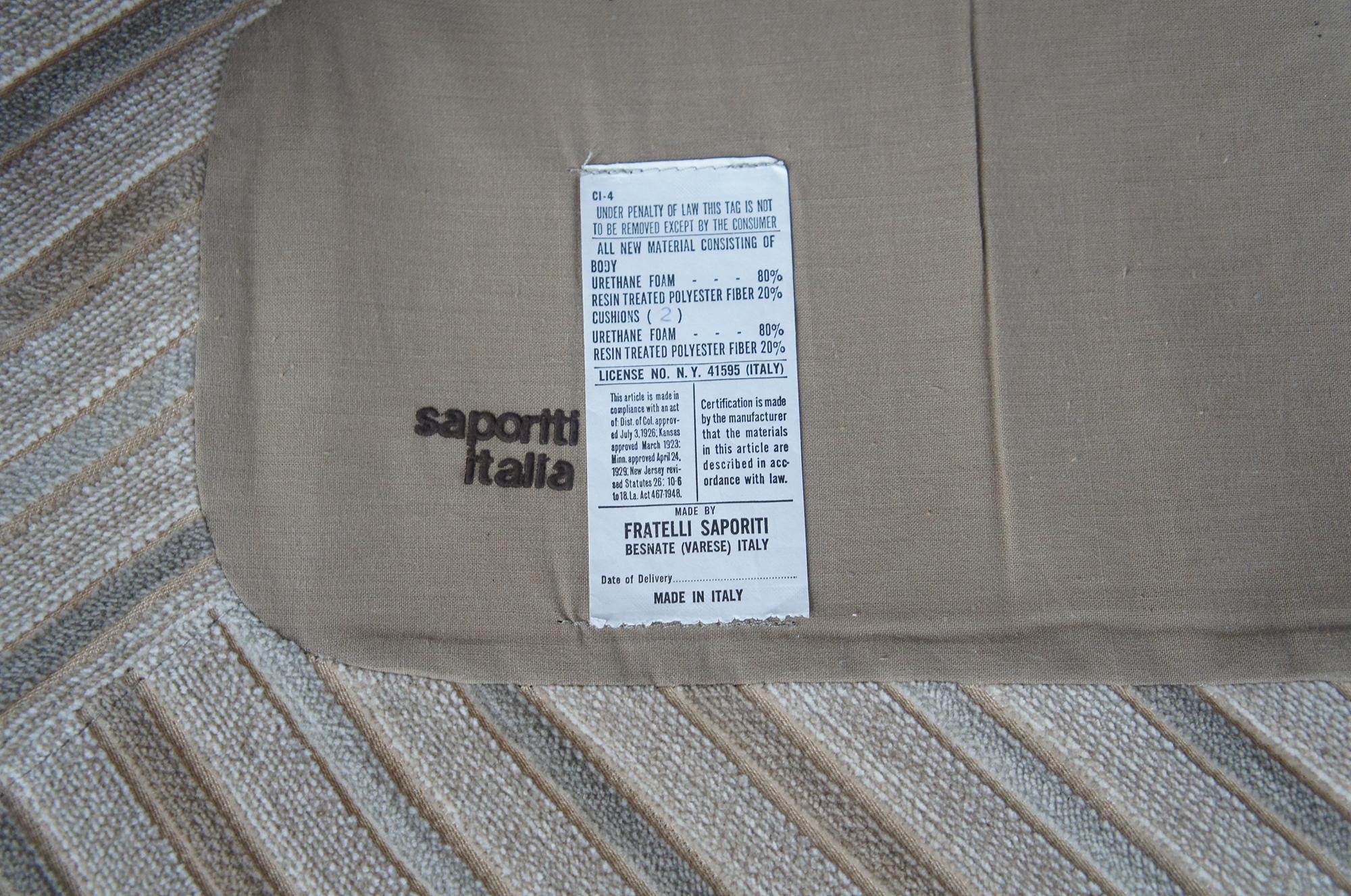 Cotton Alberto Rosselli Saporiti Italia Post Modern Confidential Lounge Sofa Couch MCM For Sale