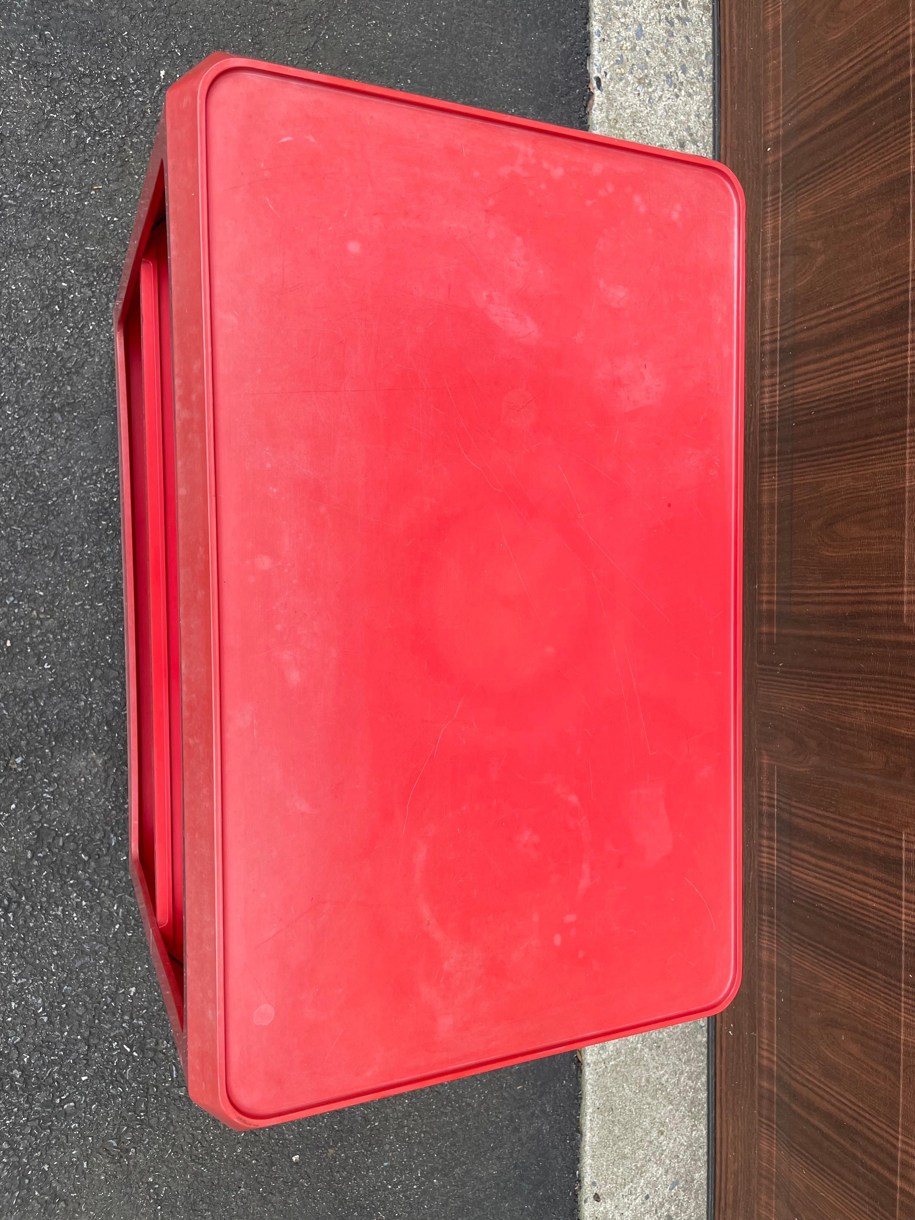 Alberto Roselli for Kartell Red Bar Cart / Drink Trolley For Sale at 1stDibs